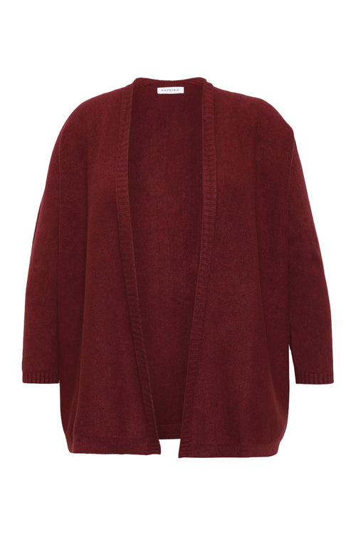 Cardigan long en viscose uni-Paprika-1