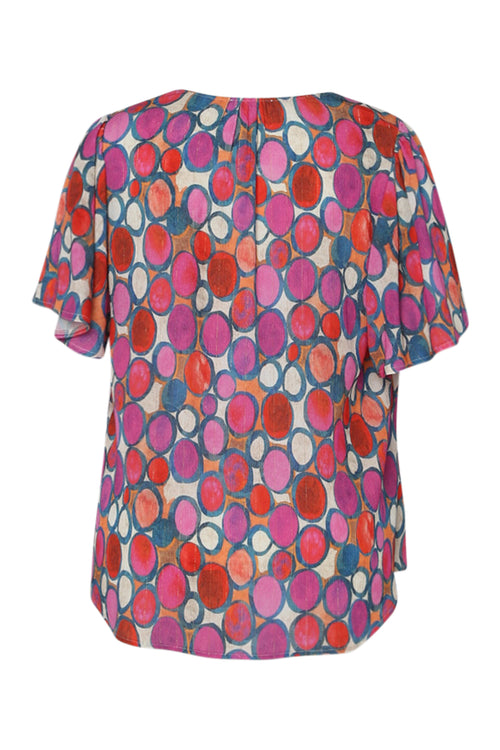 Blouse en viscose imprimé ronds-Paprika-2