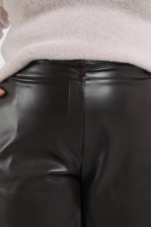 Bermuda effet cuir uni-Paprika-4