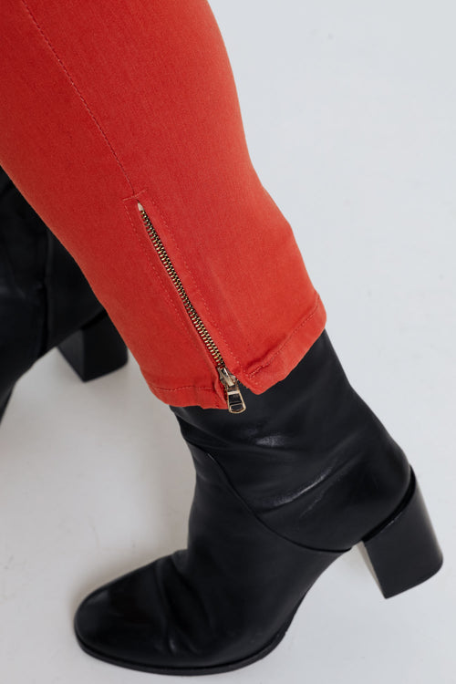 Pantalon Louise 7/8 en coton-Paprika-5