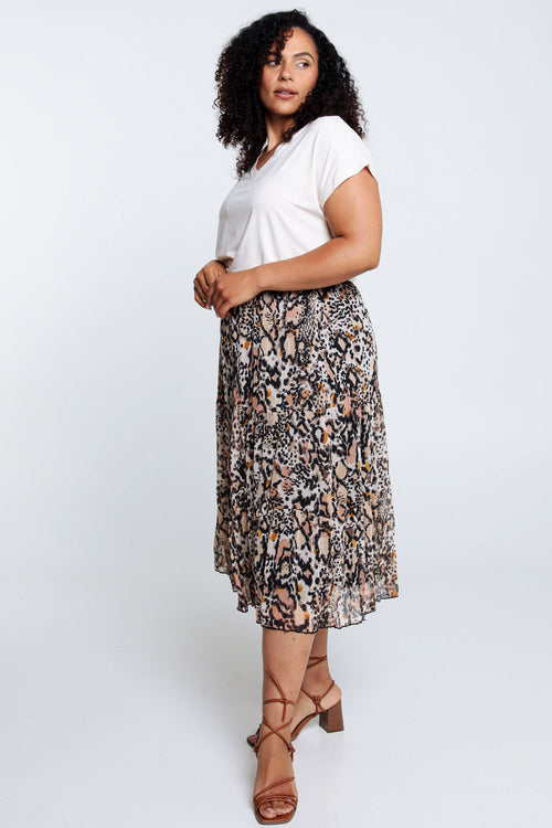 T-shirt uni en viscose-Paprika-8
