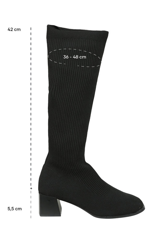 Bottes chaussettes mollets larges-Paprika-7