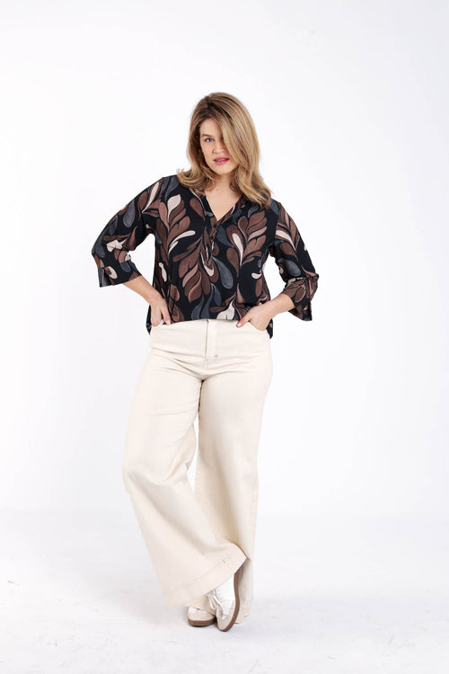 Blouse imprimé graphique-Paprika-7