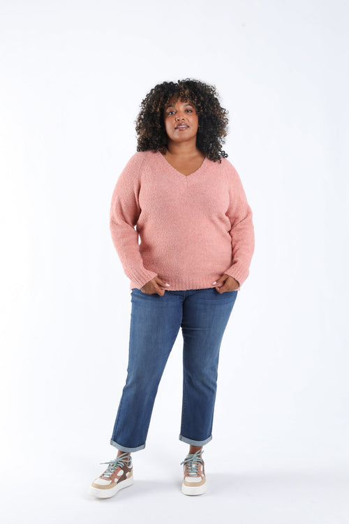 Pull maille bouclette uni-Paprika-6