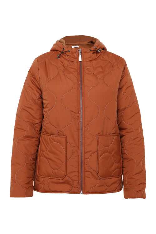 Doudoune courte à capuche-Paprika-11