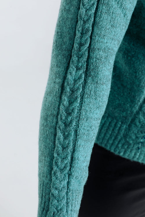 Pull uni torsade et strass-Paprika-6