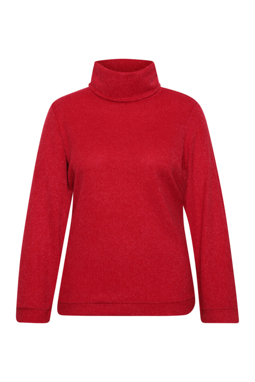 Pull col roulé uni-Paprika-7