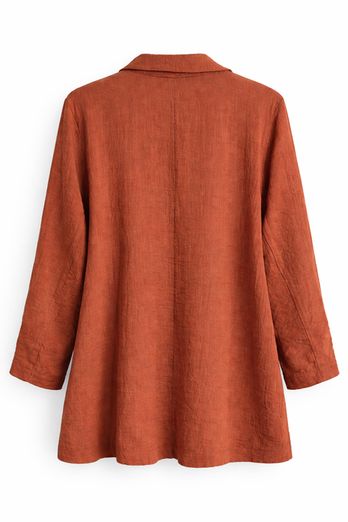 Blazer souple en viscose uni-Paprika-3