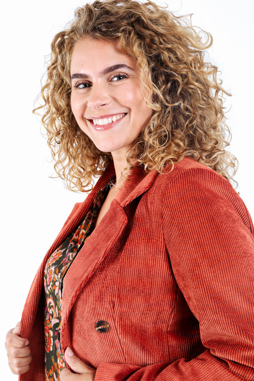 Blazer en velours-Paprika-3