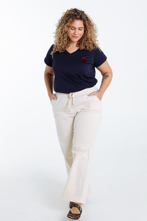 Pantalon chino jambe large uni-Paprika-8
