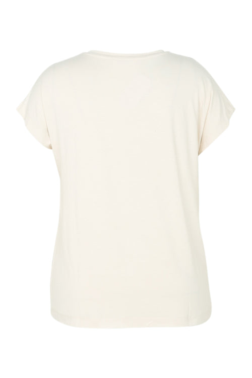 T-shirt uni en viscose-Paprika-11