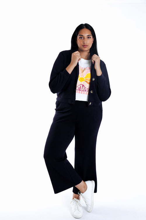 Pantalon jogging uni avec bande sport coté-Paprika-6