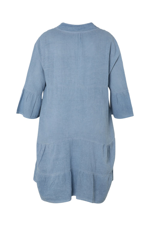Robe tunique en gaze de coton unie-Paprika-11
