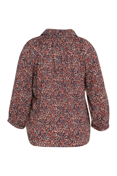 Blouse imprimé peau de bête en viscose-Paprika-11