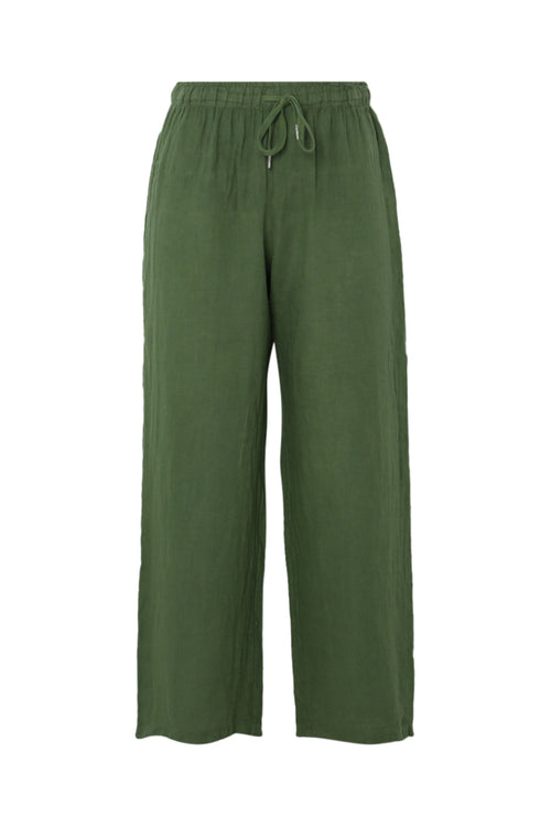 Pantalon en lin uni-Paprika-10