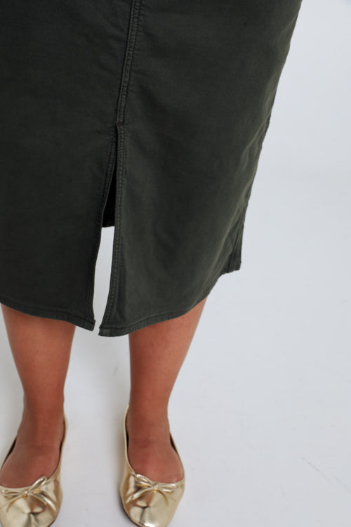 Jupe en coton unie détail lurex-Paprika-5
