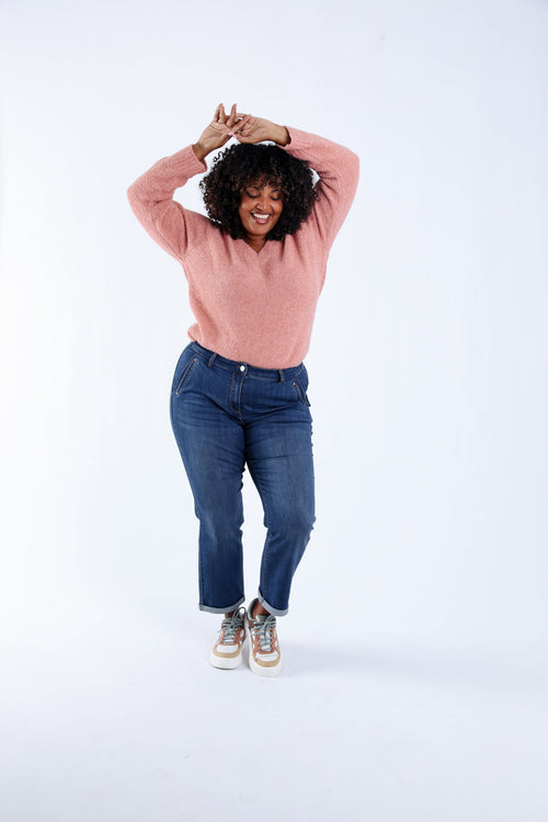 Jeans 7/8 avec revers-Paprika-8