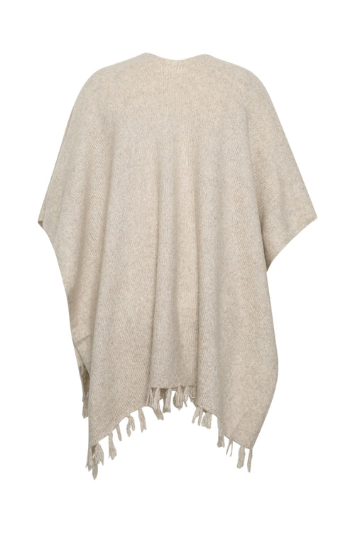 Poncho uni à franges-Paprika-2