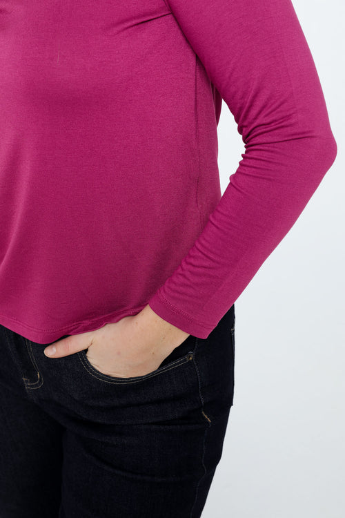 T-shirt basique uni en viscose-Paprika-5