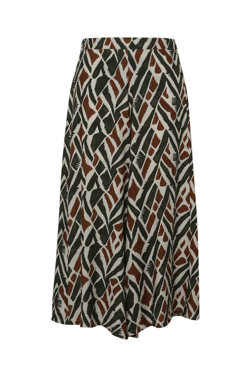 Pantalon large en viscose imprimé ethnique-Paprika-10