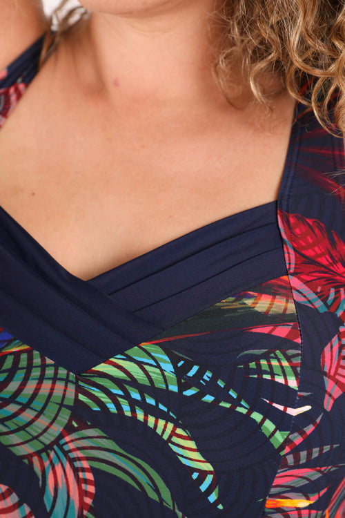 Maillot de bain imprimé tropical-Paprika-5