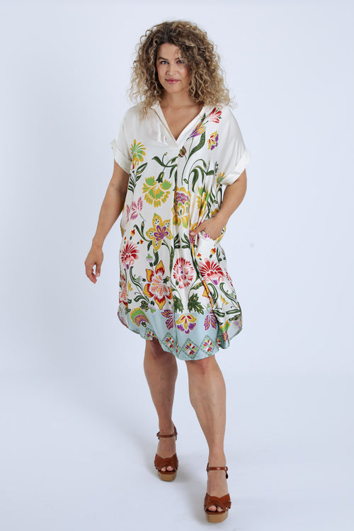 Robe en viscose à imprimé floral-Paprika-9