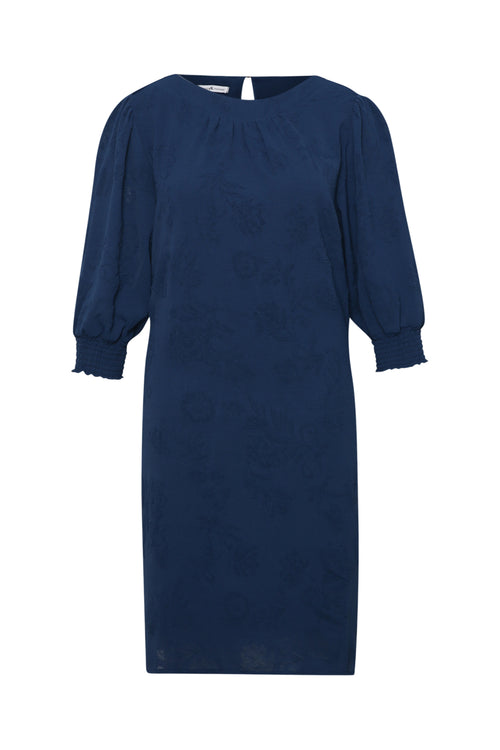 Robe courte unie avec broderies-Paprika-1