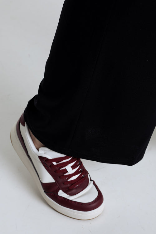 Pantalon large uni avec boucle dorée-Paprika-4