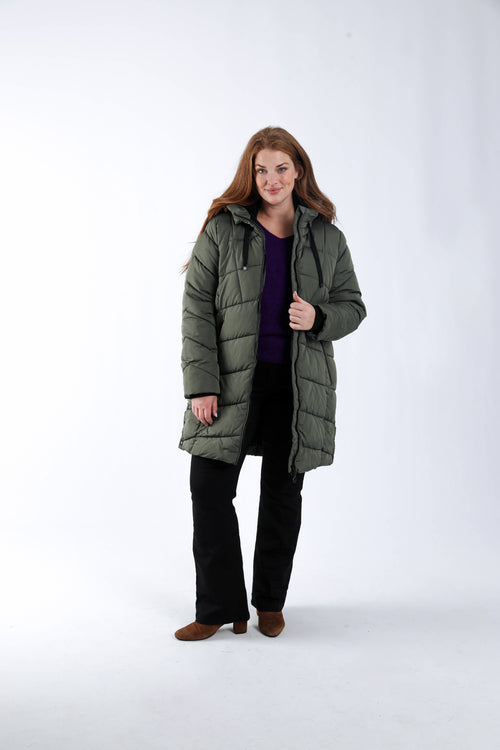 Doudoune longue unie-Paprika-10