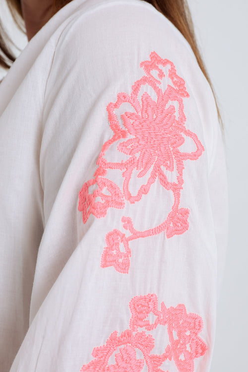 Blouse en coton avec broderies-Paprika-5