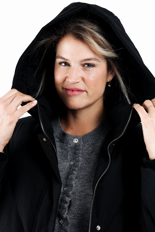 Doudoune extra longue unie-Paprika-4