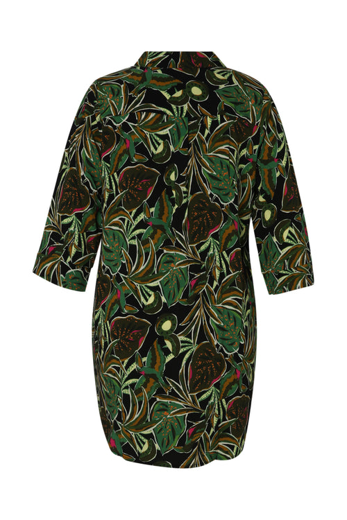 Chemise longue en viscose imprimé jungle-Paprika-2