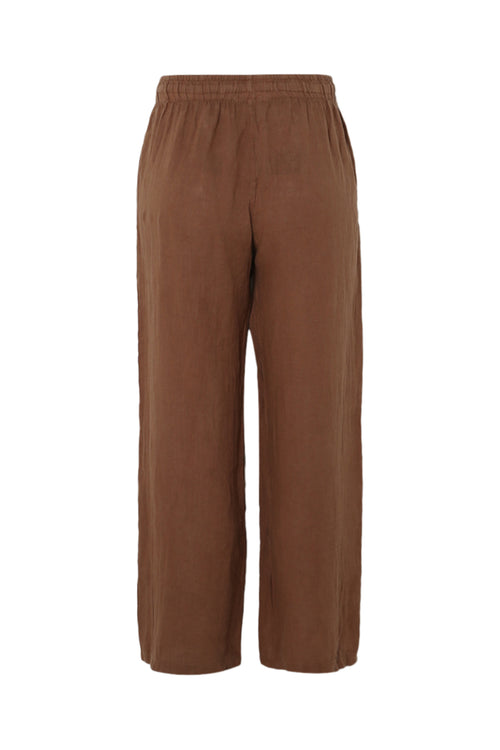 Pantalon en lin uni-Paprika-11