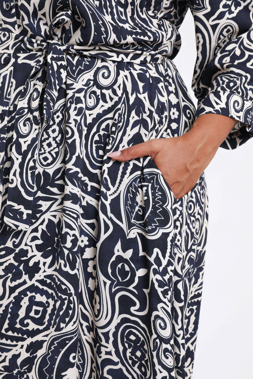 Robe chemise en viscose imprimé cachemire-Paprika-6