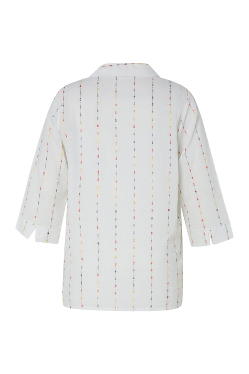 Chemise en gaze de coton rayures multicolores-Paprika-11