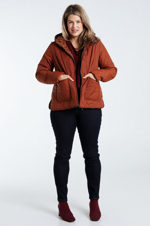 Doudoune courte à capuche-Paprika-9