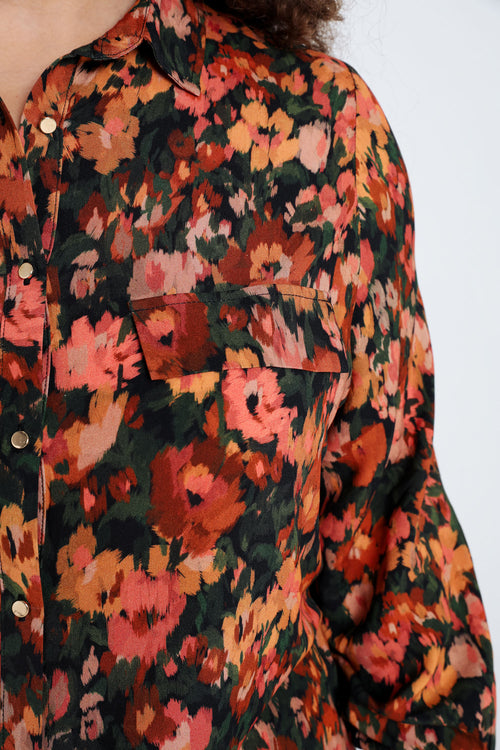 Chemisier en viscose imprimé floral-Paprika-6