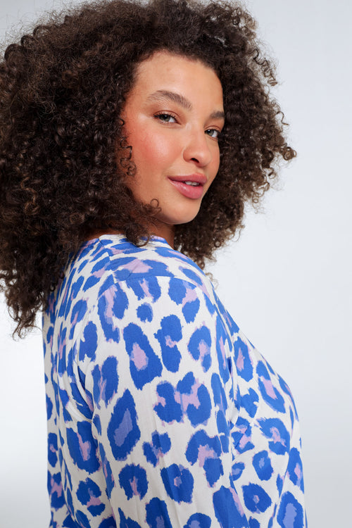Blouse en viscose imprimé peau de bête-Paprika-3