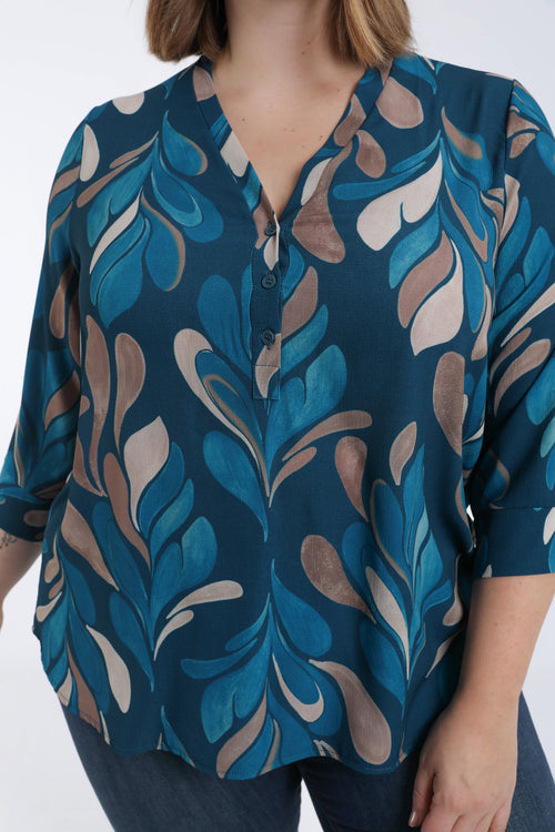 Blouse imprimé graphique-Paprika-4