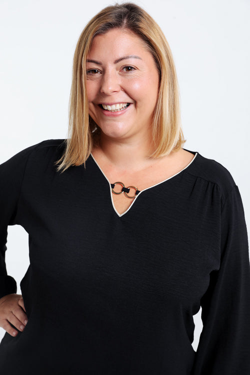 T-shirt avec lurex et bijou-Paprika-5