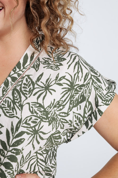 Blouse imprimé feuillage-Paprika-4