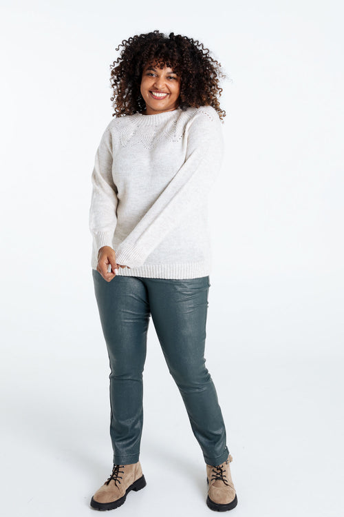 Pull palme avec strass-Paprika-8