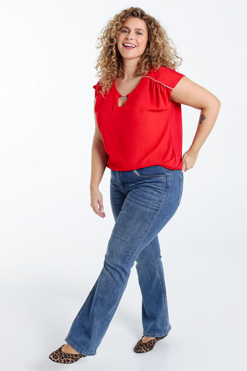 T-shirt bi-matière-Paprika-9
