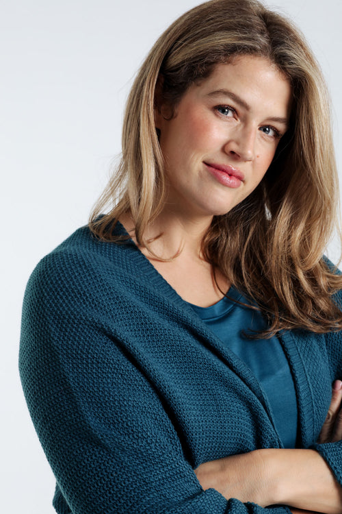 Cardigan point grain de riz-Paprika-4