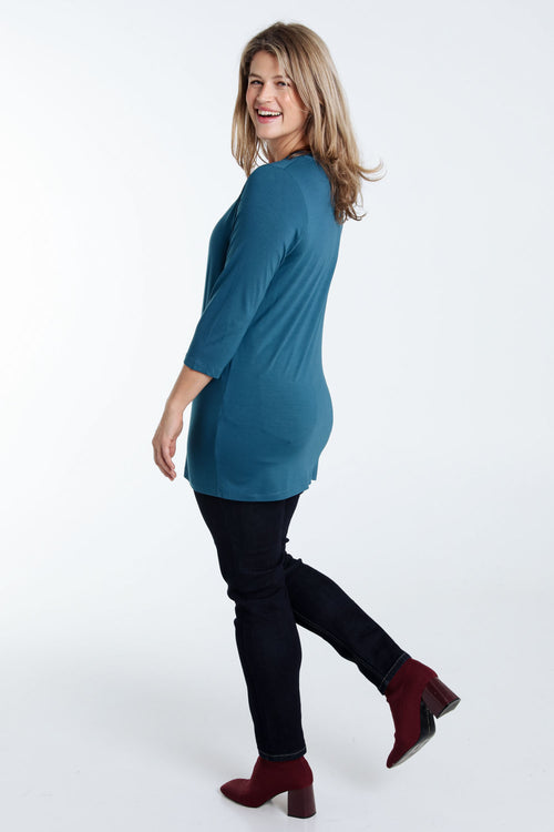 T-shirt basic uni en viscose-Paprika-2
