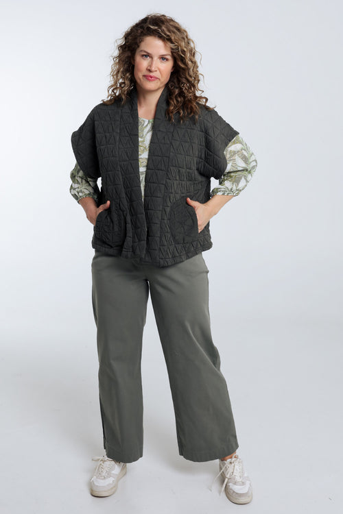 Veste kimono matelassée unie-Paprika-8