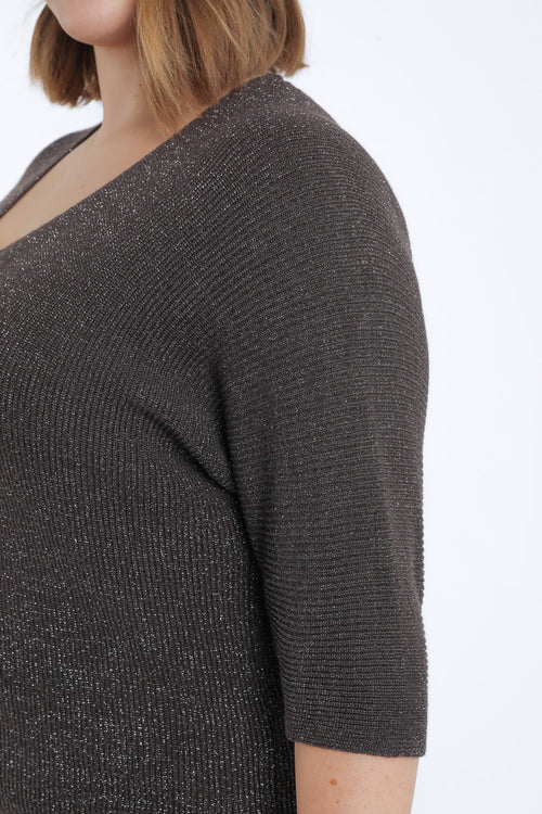 Pull uni avec lurex-Paprika-4