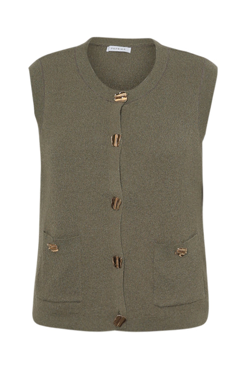 Gilet sans manches uni-Paprika-10