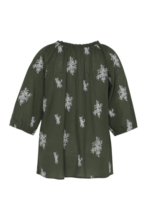 Blouse en coton broderies florales-Paprika-3