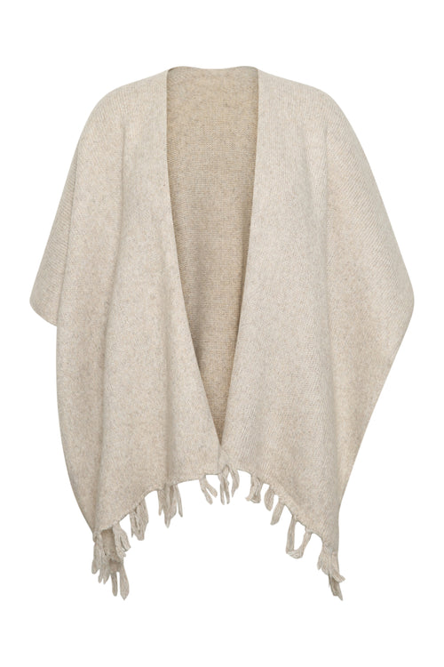 Poncho uni à franges-Paprika-2